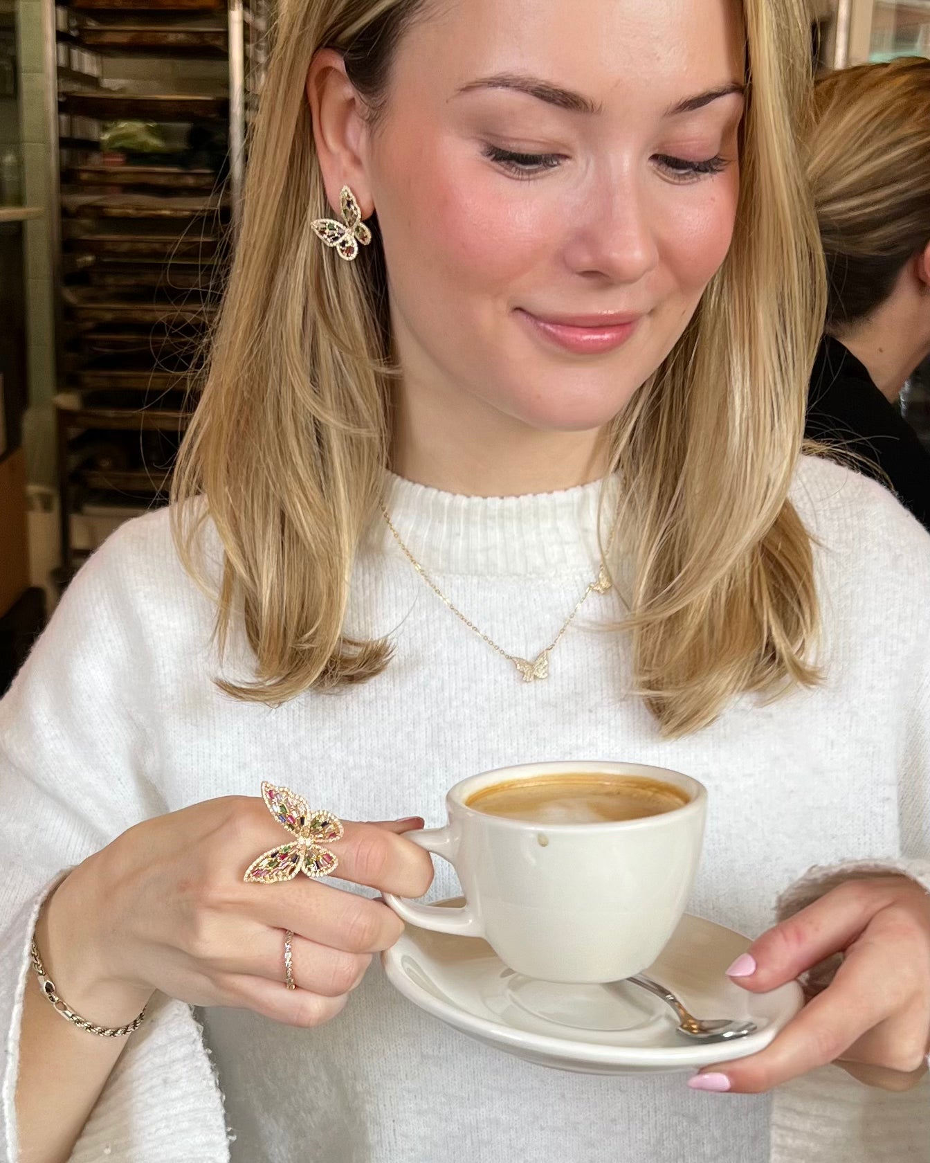 Rainbow butterfly earrings