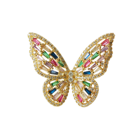 Rainbow butterfly ring