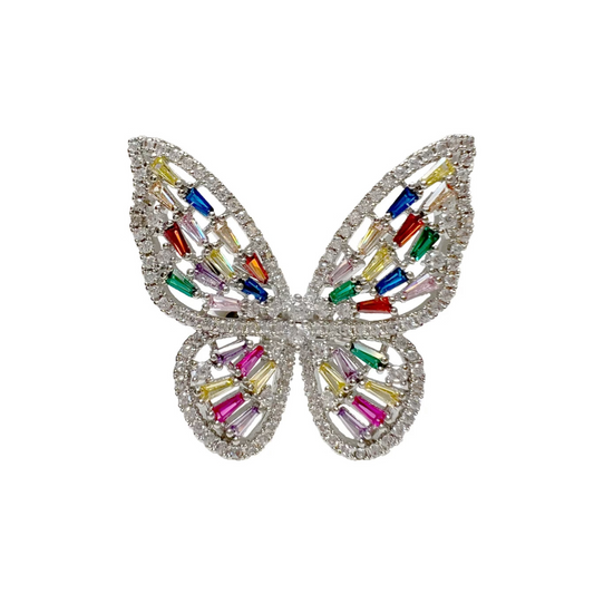 Rainbow butterfly ring