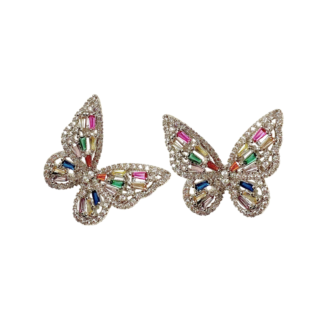 Rainbow butterfly earrings Hudicollections