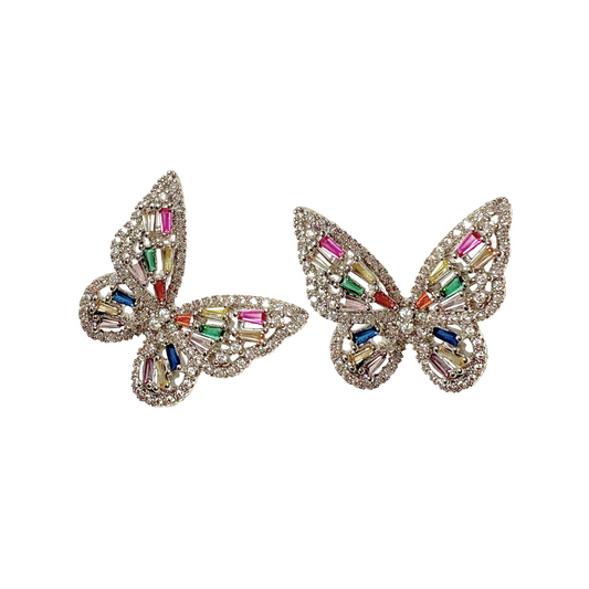Rainbow butterfly earrings